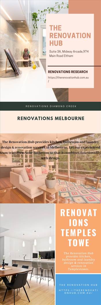 The Renovation Hub provides cheap Kitchen, Bathroom & Laundry renovation research & design services to their clients in Melbourne, Balwyn, Box Hill, Briar Hill, Bulleen, Diamond Creek, Doncaster East, Eastern Suburbs, Eltham.