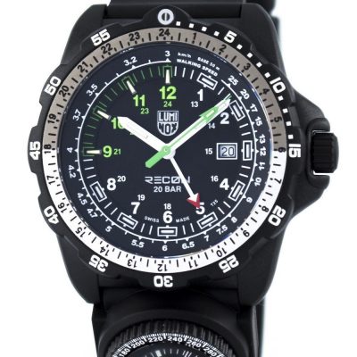 Luminox Land Recon NAV SPC 8830 Series Swiss Quartz Mens Watch Features:
Carbon reinforced PC Case,
Rubber / Silicone / PU Strap,
Swiss Quartz Movement,
Sapphire Crystal,
Black Dial,
Rotating 1-Way Bezel,
Luminous Hands And Markers,
2nd Timezone (24 hr)
Date Display,
Caseback With Screws. by zetawatches