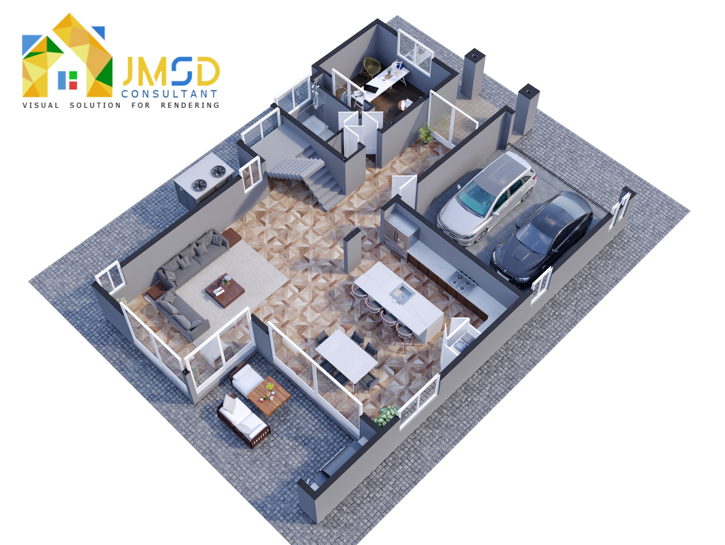 3D Home Floor Plan Rendering Services We, at JMSD Consultant specialize in Create Quality Architectural 3D Rendering Services have worked on all types of 3D Floor Plan Rendering projects from commercial to residential. by JMSDCONSULTANT