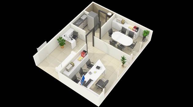  3D Floor Plan Design Services for Office  - 