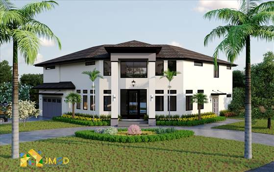 Residential Exterior Rendering for Home Orlando Florida - Case Project of Residential Rendering Services for Home Exterior Design. An example of Front and Rear Residential Exterior Renderings for Single Family Home project in Orlando Florida.
