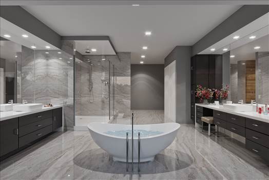 Bathroom 3D Rendering Services Palm Beach Florida - This Bathroom 3d Visualization rendering looks extraordinary. Bathroom rendering should effectively demonstrate colours and textures chosen by the designer.  this 3D Visualization Services in Palm Beach Florida to really eye catching. 