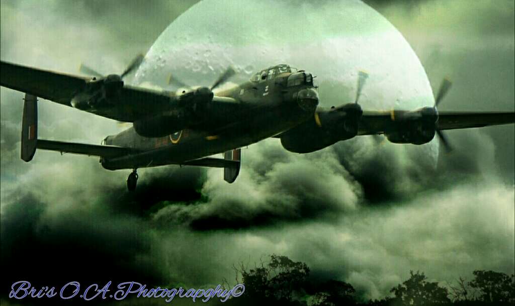 Special Ops A lonely Avro Lancaster on a darin night time Special mission over Europe during ww2 under the glare of a rising full moon. by WPC-21