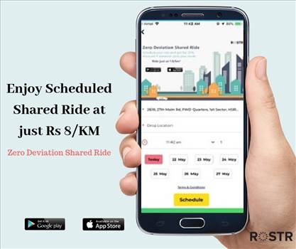 Rostr is a cabpooling app developed for people to pre-schedule and share rides in a easy and safe way. Download the app!!! Android- https://play.google.com/store/apps/details?id=com.rostr.android.commuteapp.rostr&hl=en  IOS- https://itunes.apple.com/in/ap