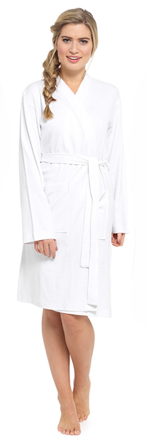 Ladies Waffle Dressing Gown White LN560A.jpg  by Thingimijigs