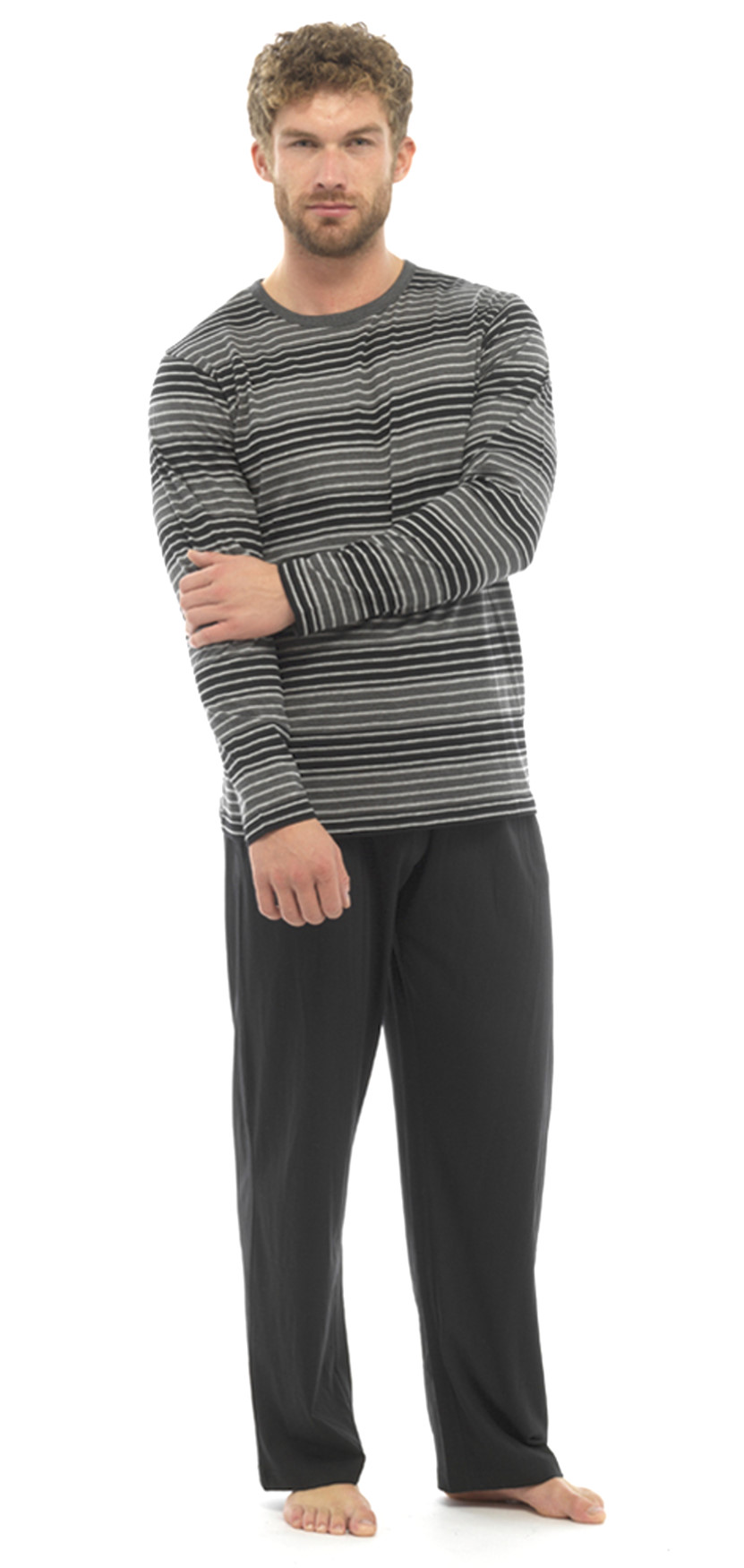 Mens Jersey Pyjamas  Black HT339B_3.jpg  by Thingimijigs