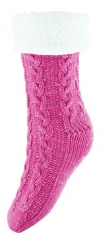 Chunky Knit Socks Cerise.jpg by Thingimijigs