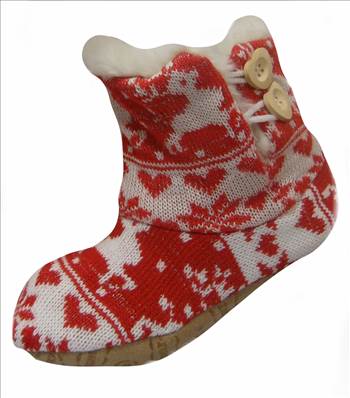 Ladies KNitted Boots Red.JPG - 