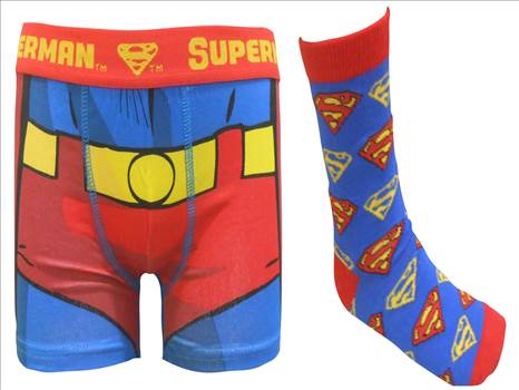 Superman boxers Socks Set.jpg by Thingimijigs
