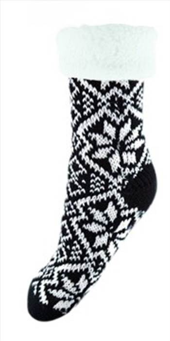 chunky knit fairisle socks Black.jpg by Thingimijigs