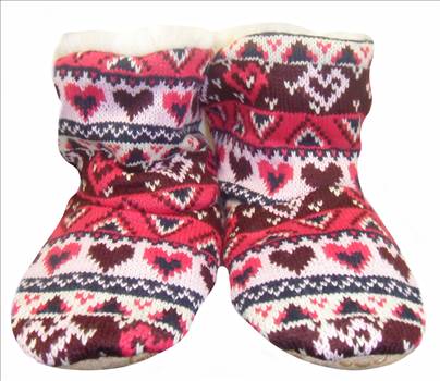 Ladies KNitted Boots Bright Pink 1.JPG - 