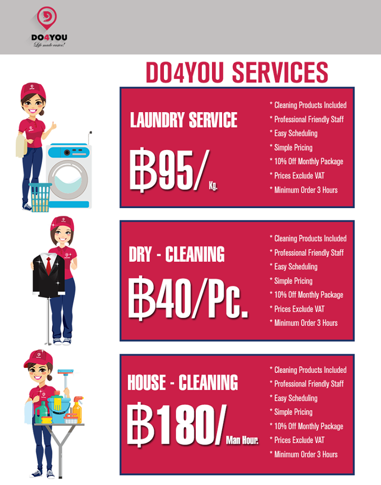 Laundry Service Bangkok, House Cleaning Bangkok, Dry Cleaning - DO4YOU Best On Demand Services Provider in Bangkok. Here you get professional deep cleaning services with Eco-friendly chemicals. Visit our website at https://www.do4you.net/. by DO4YOU