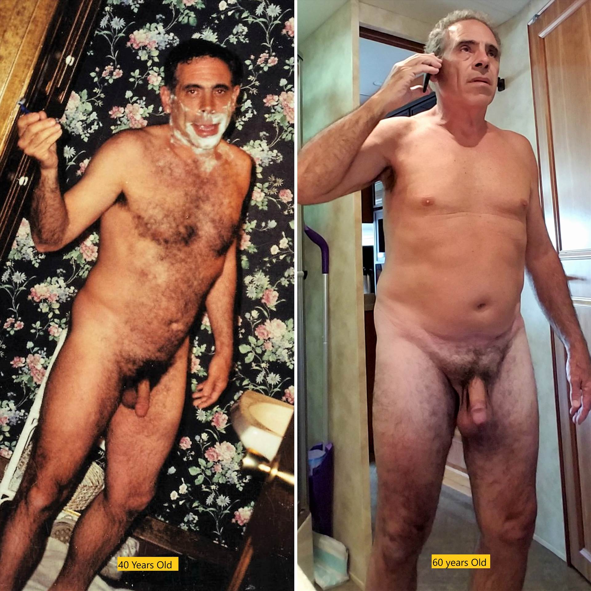 Aging Penis and Testicles Photo provides a look of a male at 40 and 60 years of age. As in most cases you notice that the subject is heavier and also has enlarged sagging testicles.
https://get.google.com/albumarchive/103773636646692903305 by Aging Process