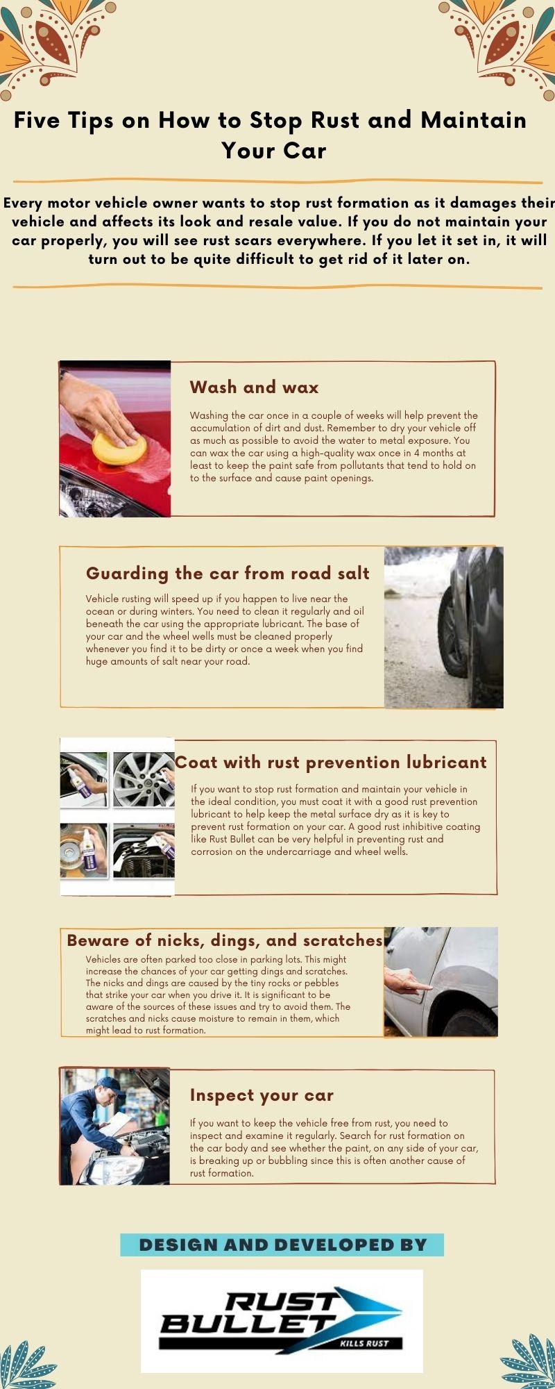 Five Tips on How to Stop Rust and Maintain Your Car  by RustBullet