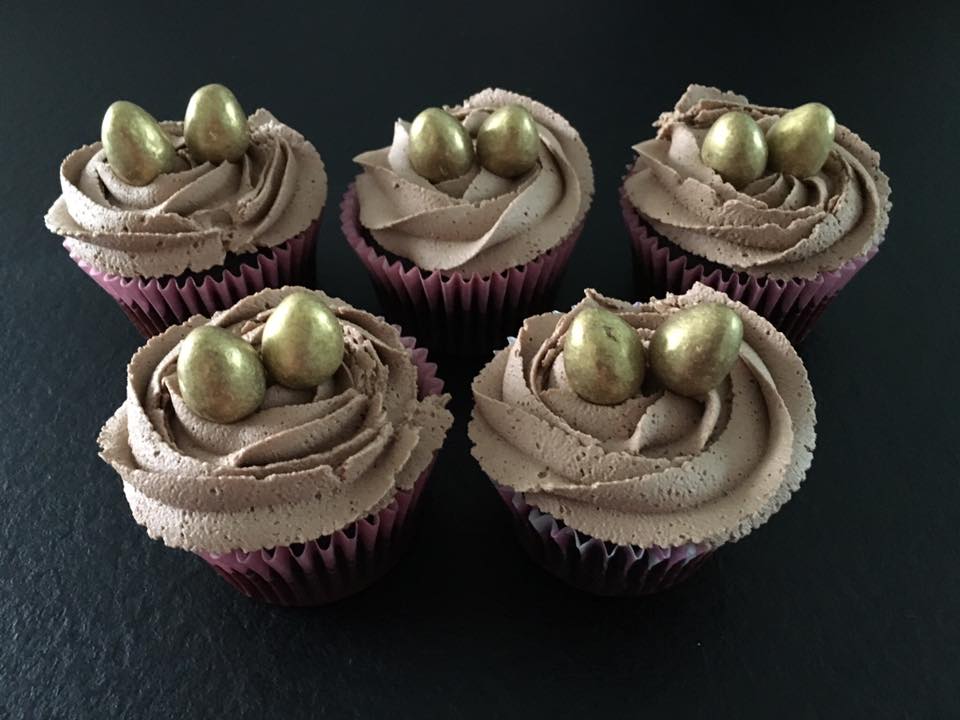 . These moist and light cupcakes were made with gluten free chocolate sponge topped with rich chocolate buttercream and galaxy eggs. Available in other flavours. by Alison Wonderland Bakes