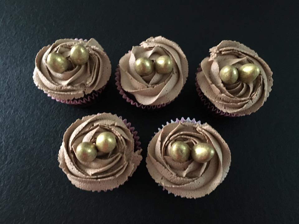 . These moist and light cupcakes were made with gluten free chocolate sponge topped with rich chocolate buttercream and galaxy eggs. Available in other flavours. by Alison Wonderland Bakes