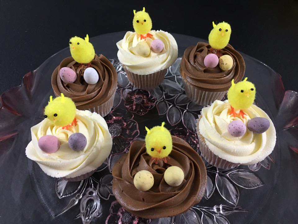 . Chocolate and vanilla cupcakes, piped with chocolate and raspberry ripple buttercream, these were a real Easter treat. by Alison Wonderland Bakes