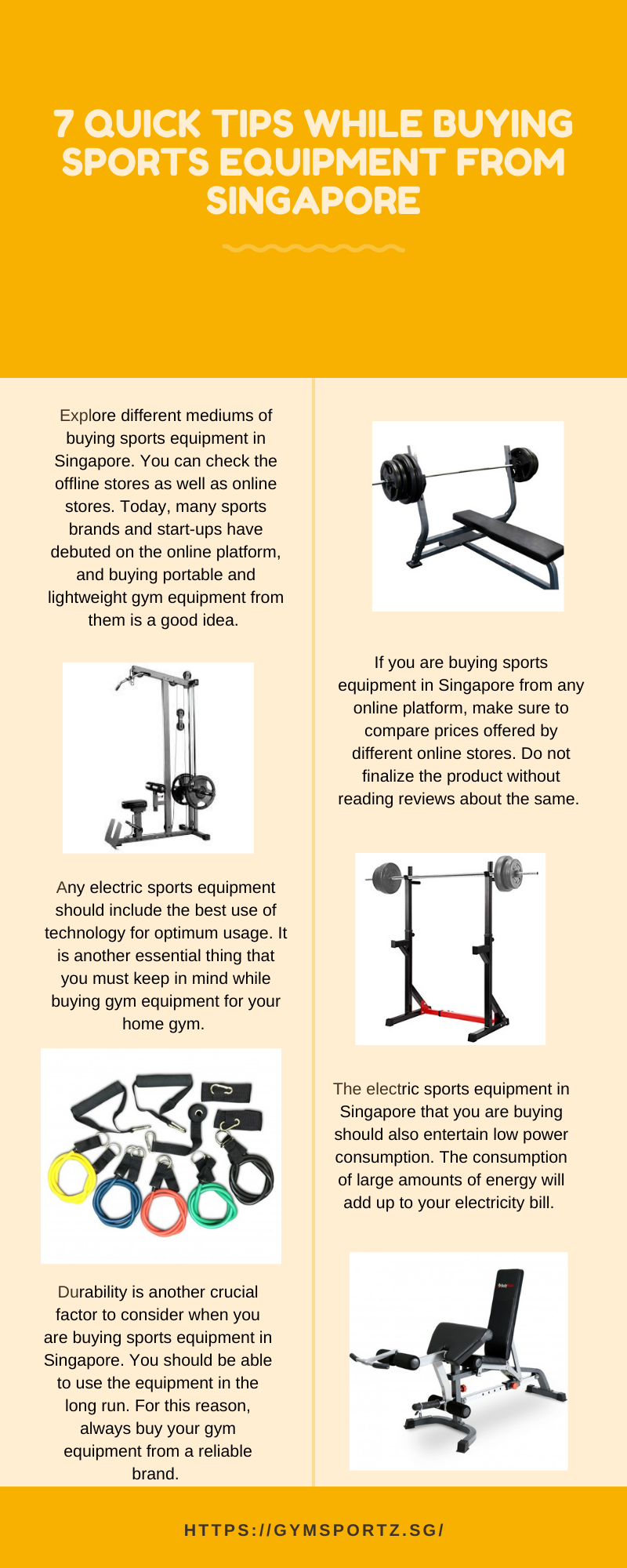 7 Quick Tips While Buying Sports Equipment From Singapore Investing in sports equipment is a good idea for all the fitness freaks who cannot live a day without working out.  https://gymsportz.sg/
 by Gymsportz