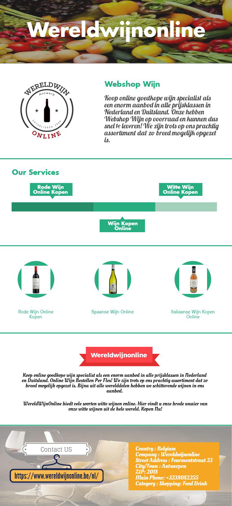 Webshop Wijn Koop online goedkope wijn specialist als een enorm aanbod in alle prijsklassen in Nederland en Duitsland. Onze hebben Webshop Wijn op voorraad en kunnen dus snel te leveren! We zijn trots op ons prachtig assortiment dat zo breed mogelijk opgezet is. Bijna by wereldwijnonline