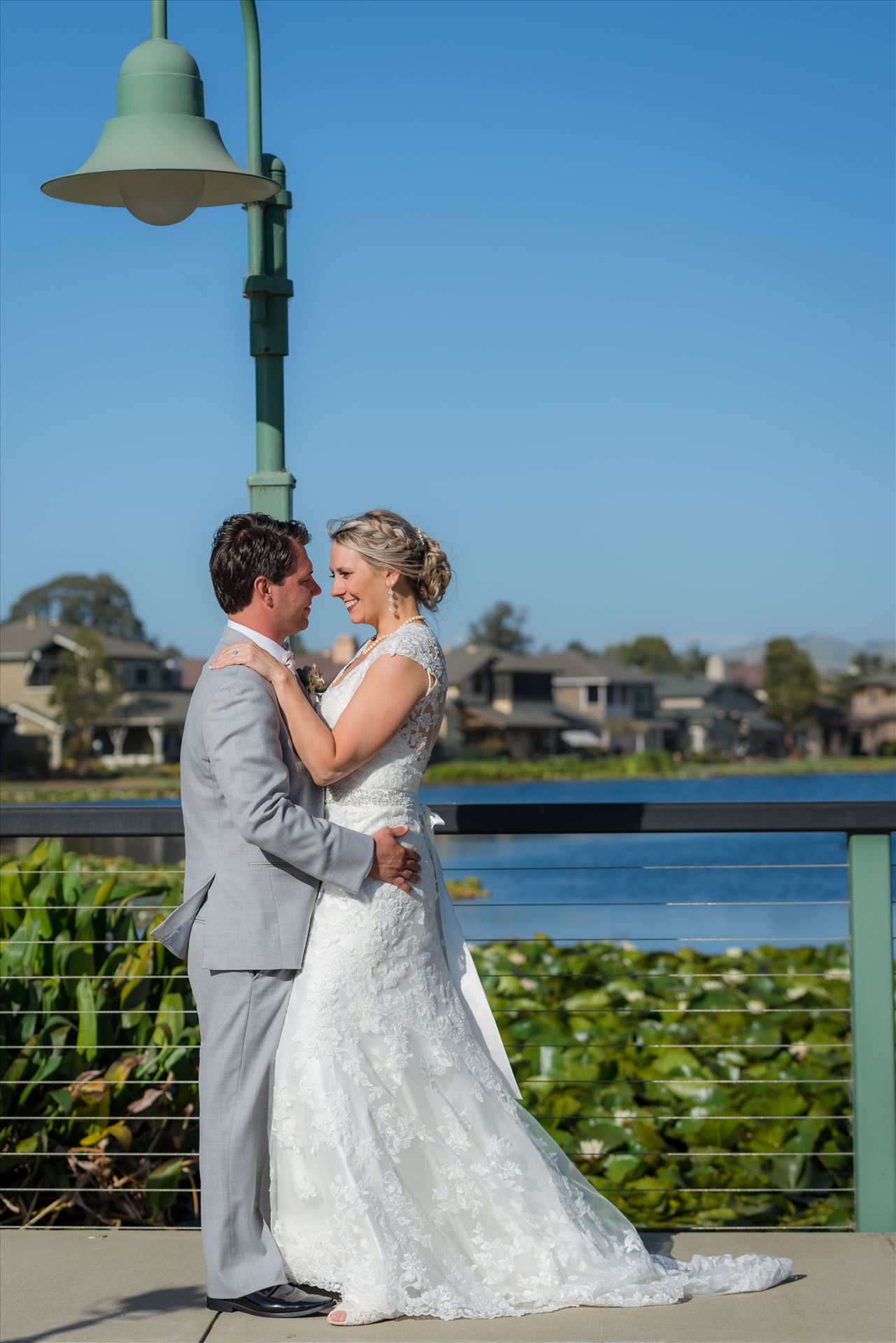 SP Gallery-9105.JPG Cypress Ridge Pavilion Wedding Photography by Mirror's Edge Photography in Arroyo Grande California.  Bride and room by the lake and lamp post by Sarah Williams