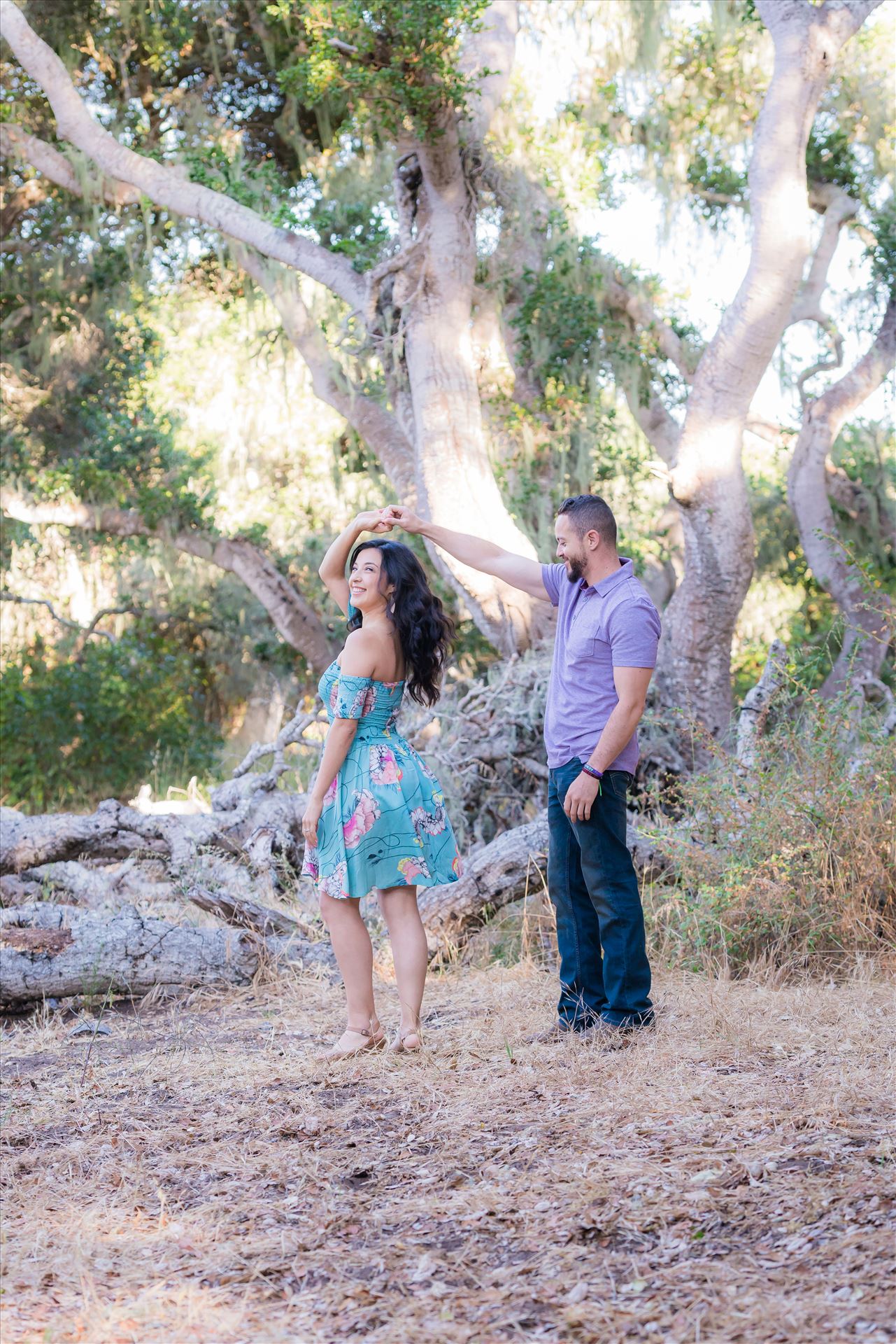 Cinthya and Carlos 16 Los Osos State Park Reserve Engagement Photography and Wedding Photography by Mirror's Edge Photography.  Dancing in the trees by Sarah Williams