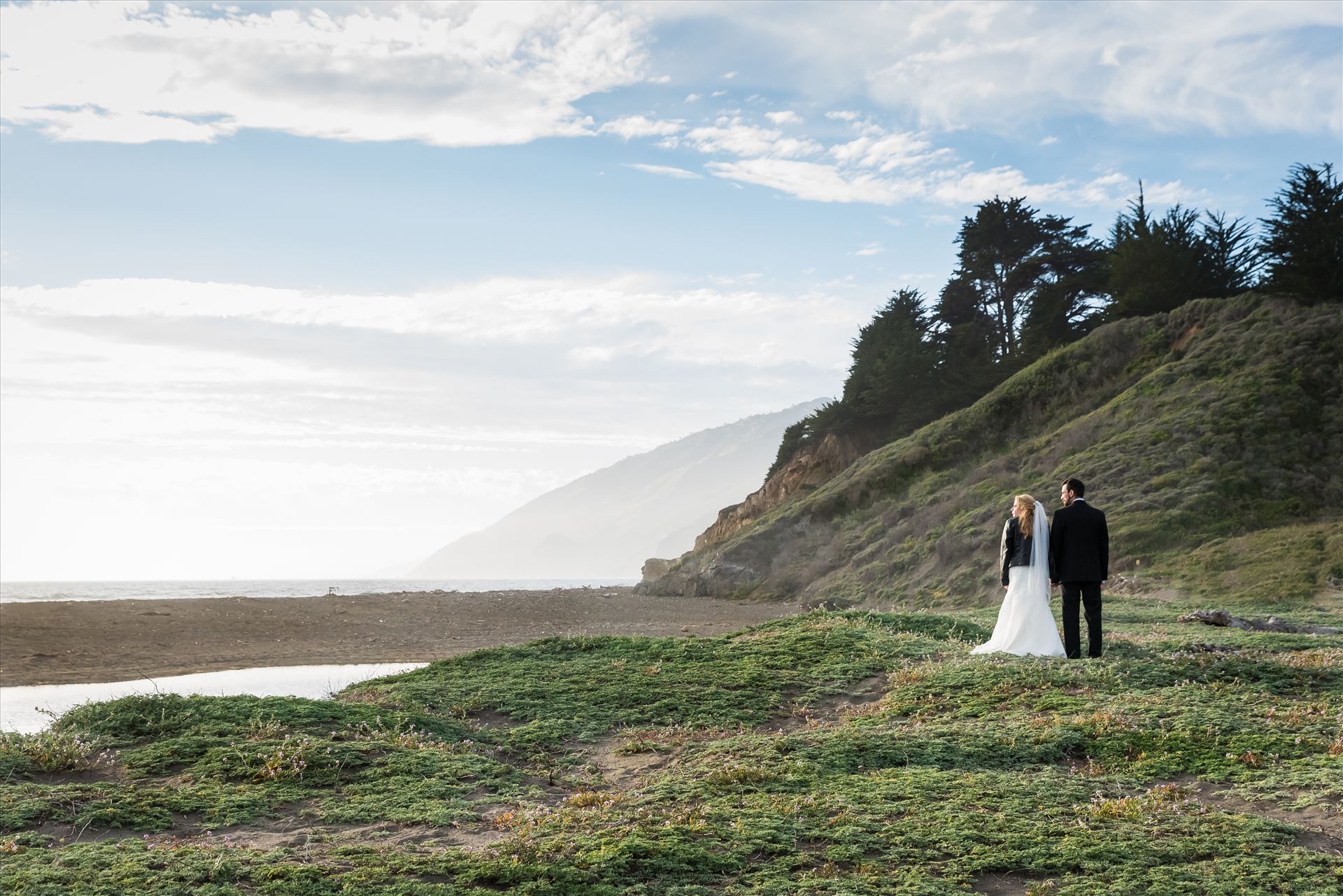 Adele and Jason 31 Ragged Point Inn Wedding Elopement photography by Mirror's Edge Photography in San Simeon Cambria California. Bride and Groom at Ragged Point beach. Big Sur Wedding Photography by Sarah Williams