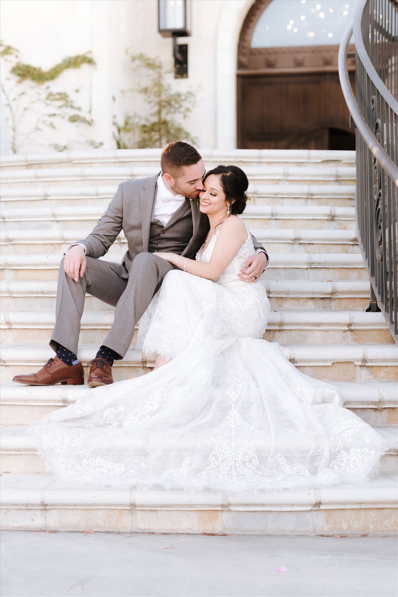 FW-6827.JPG Tooth and Nail Winery elegant and formal wedding in Paso Robles California wine country by Mirror's Edge Photography, San Luis Obispo County Wedding Photographer. Bride and Groom in front of the castle in Paso Robles California by Sarah Williams