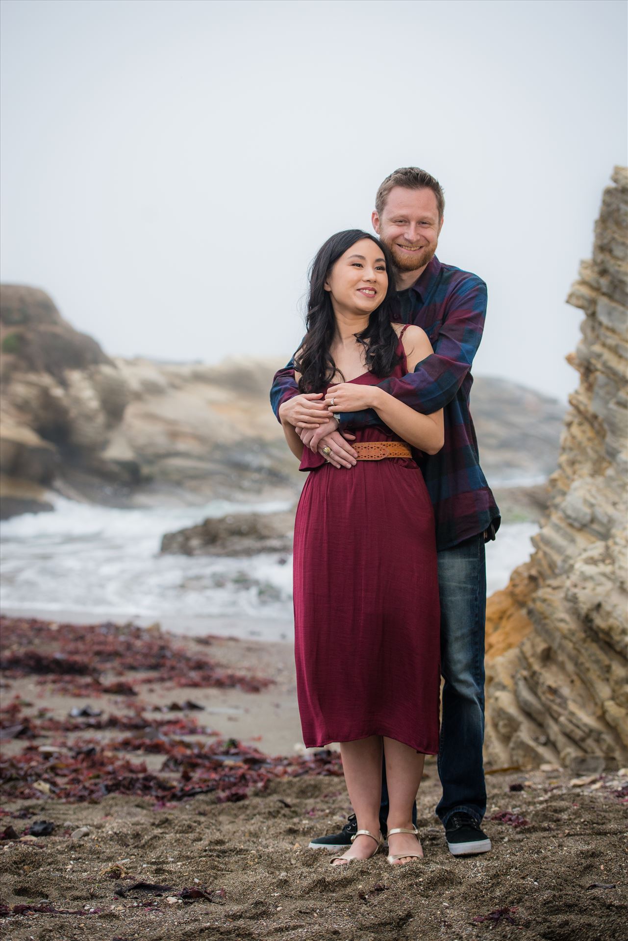 Carmen and Josh 01 Montana de Oro Spooners Cove Engagement Photography Los Osos California.  Romance by the sea by Sarah Williams