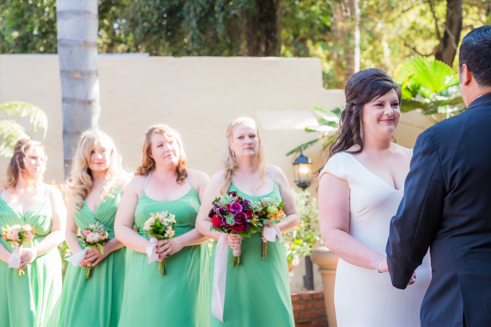 Mary and Alejandro 32 Wedding photography at the Historic Santa Maria Inn in Santa Maria, California by Mirror's Edge Photography. Bride and Bridesmaids by Sarah Williams