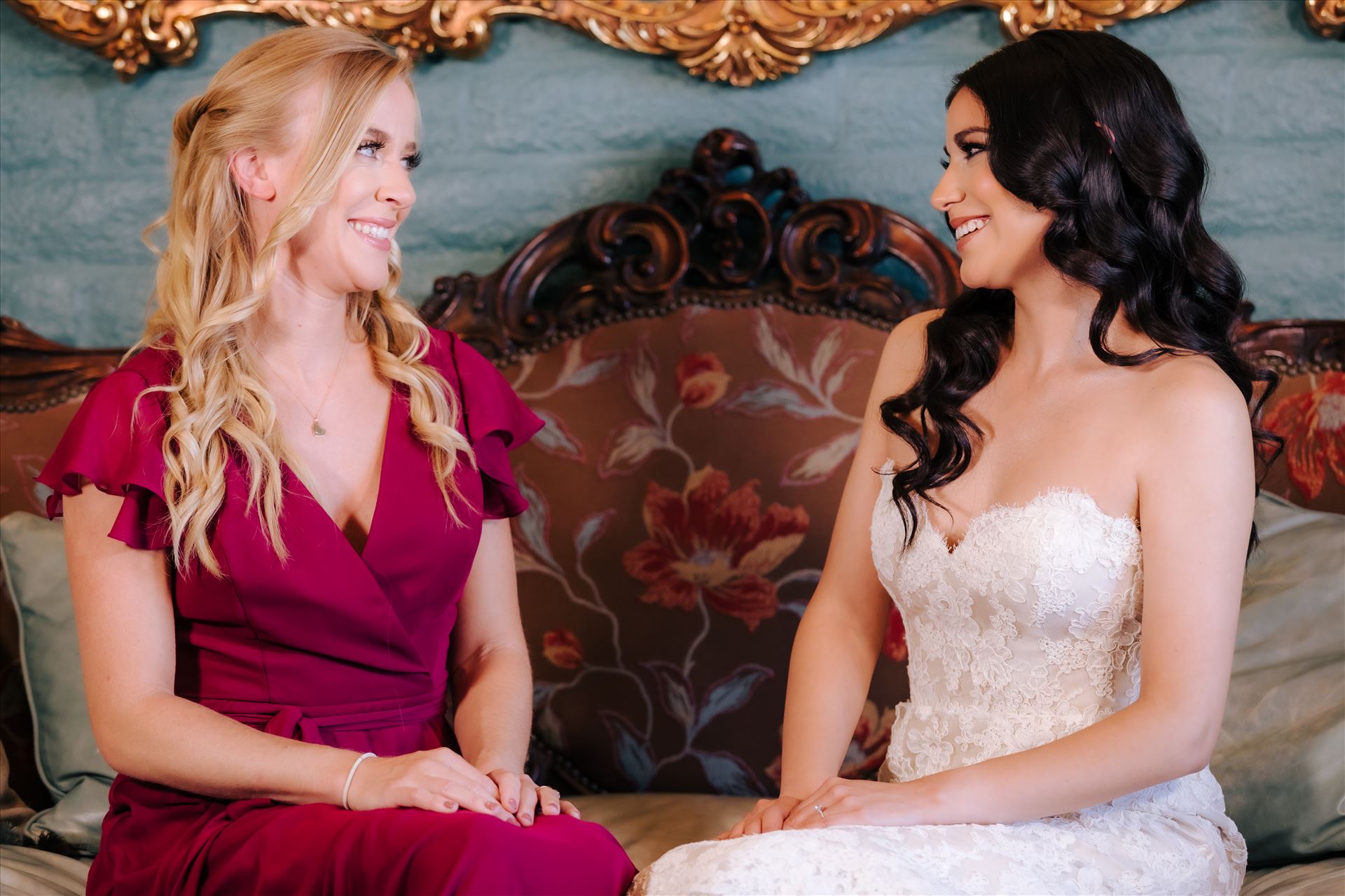 SP Gallery-6157.JPG Mirror's Edge Photography captures Xochitl and David's magical Madonna Inn Wedding in San Luis Obispo, California. Bride and Bridesmaid in the Romance Suite. by Sarah Williams