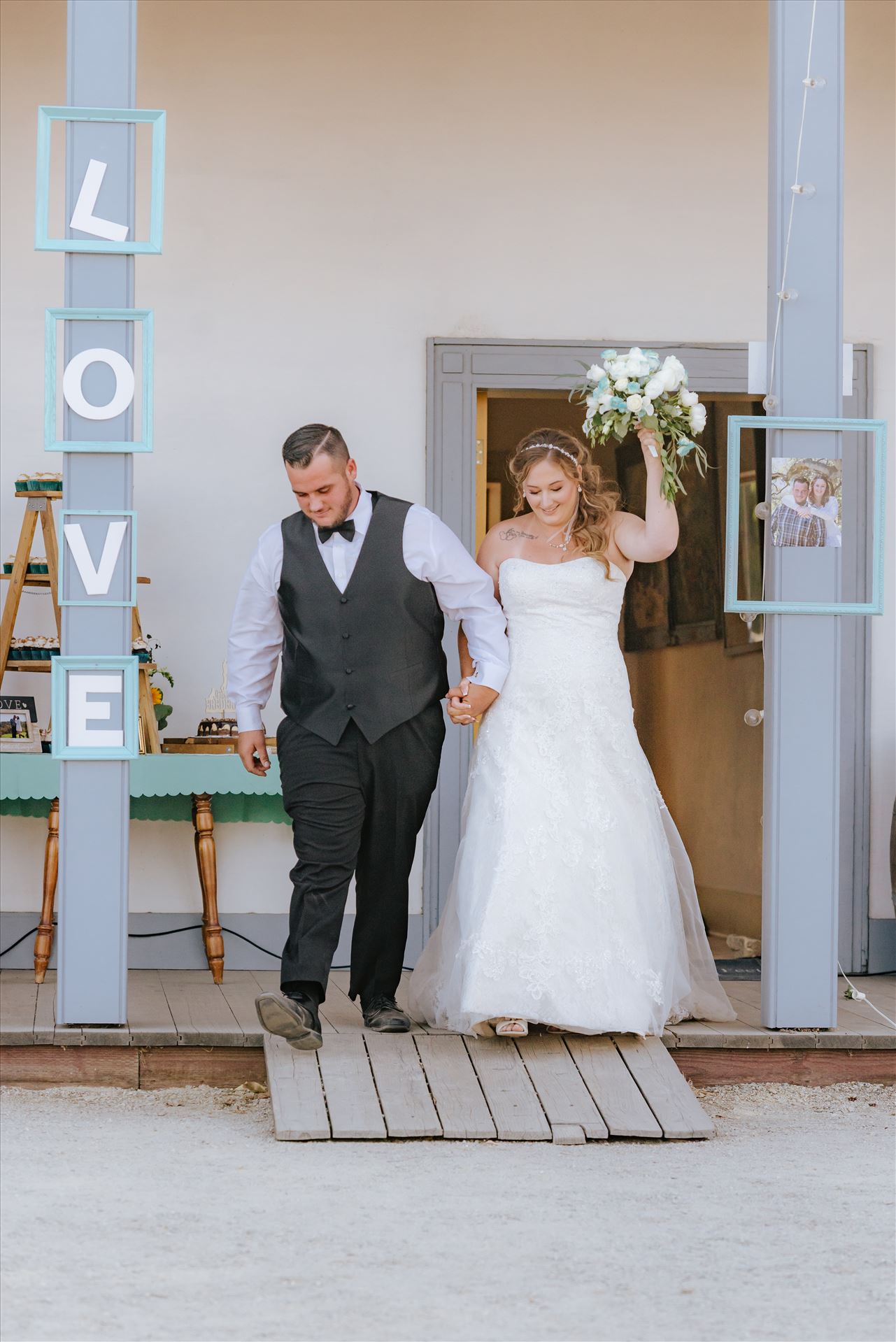 Cherie and Brandon 099 Mirror's Edge Photography, a San Luis Obispo Wedding Photographer, captures a wedding at the Historic Dana Adobe in Nipomo California.  Grand Entrance from the Dana Adobe. by Sarah Williams