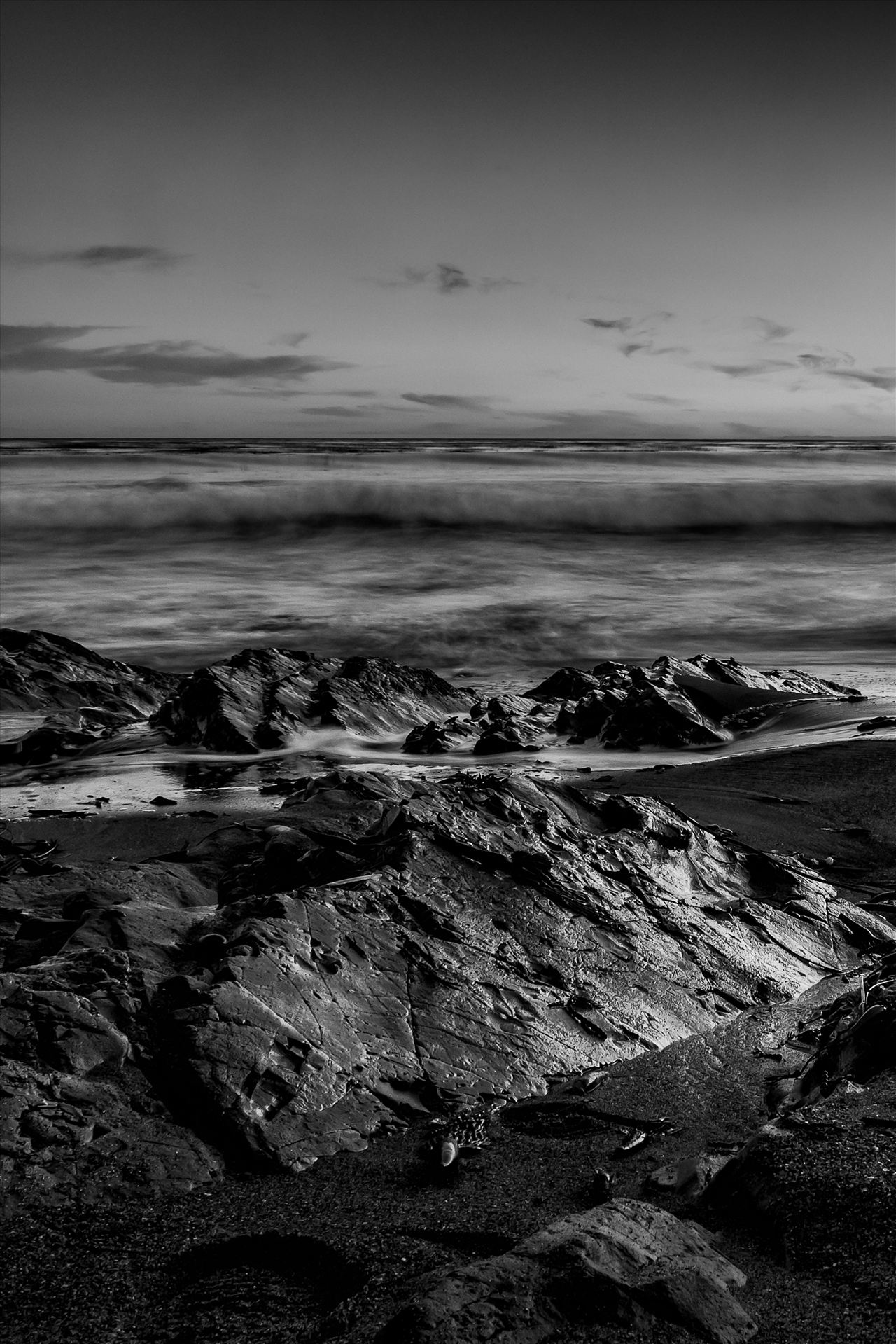 Spyglass Rocks LE.jpg Rocky shoreline at sunset in Pismo Beach, California by Sarah Williams