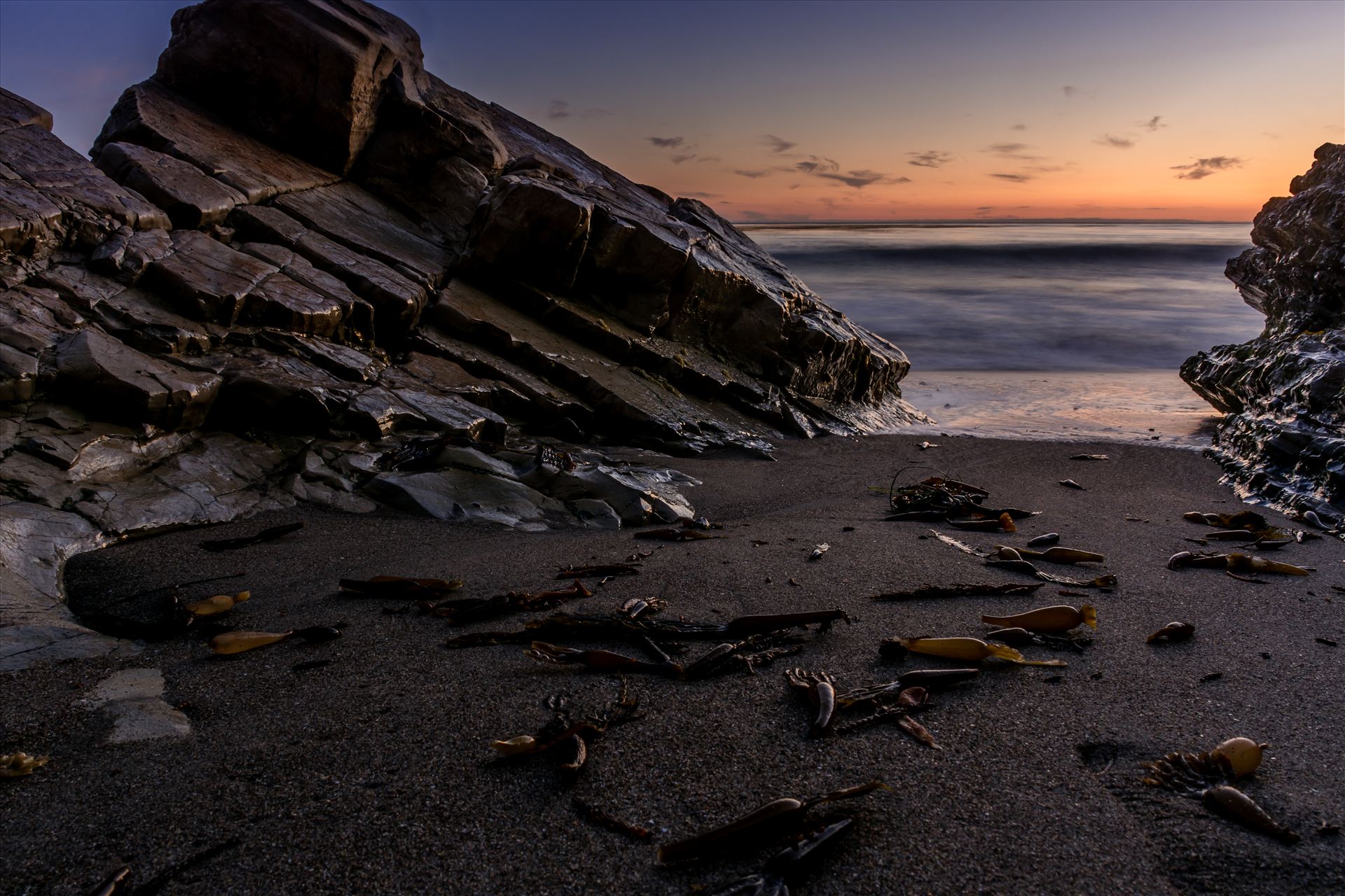 Soft Sea and Rocks.jpg Highway 1 Ocean Sunset in Pismo Beach, California by Sarah Williams