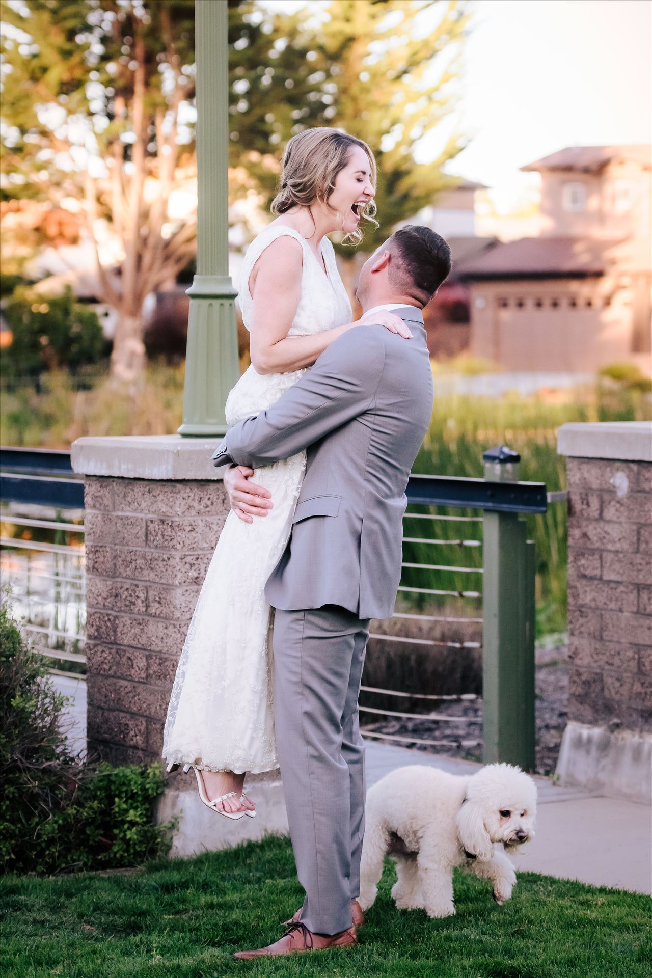 Final--22.jpg Sarah Williams of Mirror's Edge Photography, a San Luis Obispo and Central Coast Wedding Photographer, captures Christiana and Istvan's Cypress Ridge Pavilion Wedding. Fun Bride and Groom at sunset. by Sarah Williams