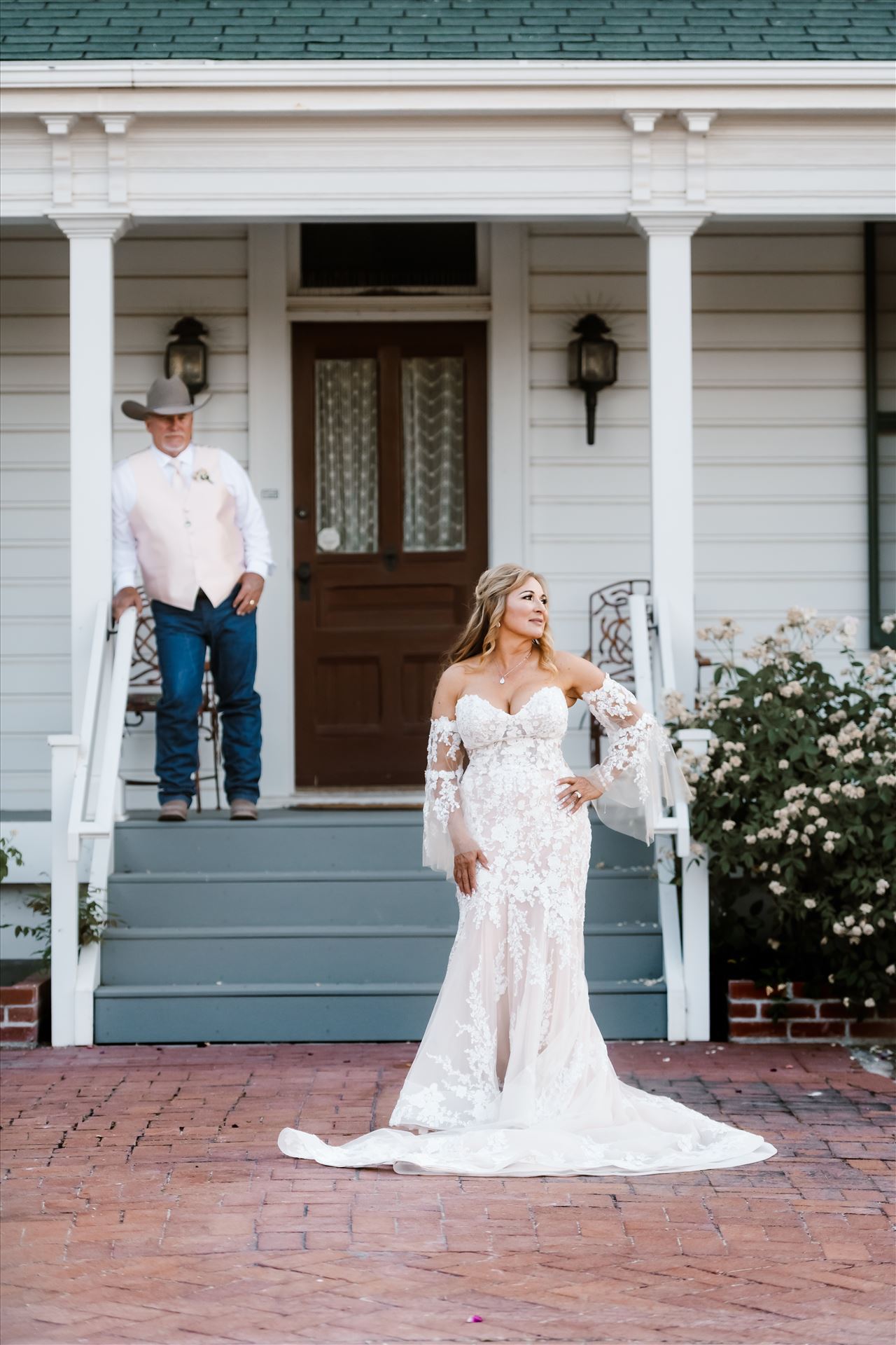 Final BG--30.jpg MJM Chandler Ranch wedding in Paso Robles California in San Luis Obispo County by Mirror's Edge Photography.  Beautiful country venue in the heart of paso robles.  Bride and Groom standing at the farmhouse. by Sarah Williams