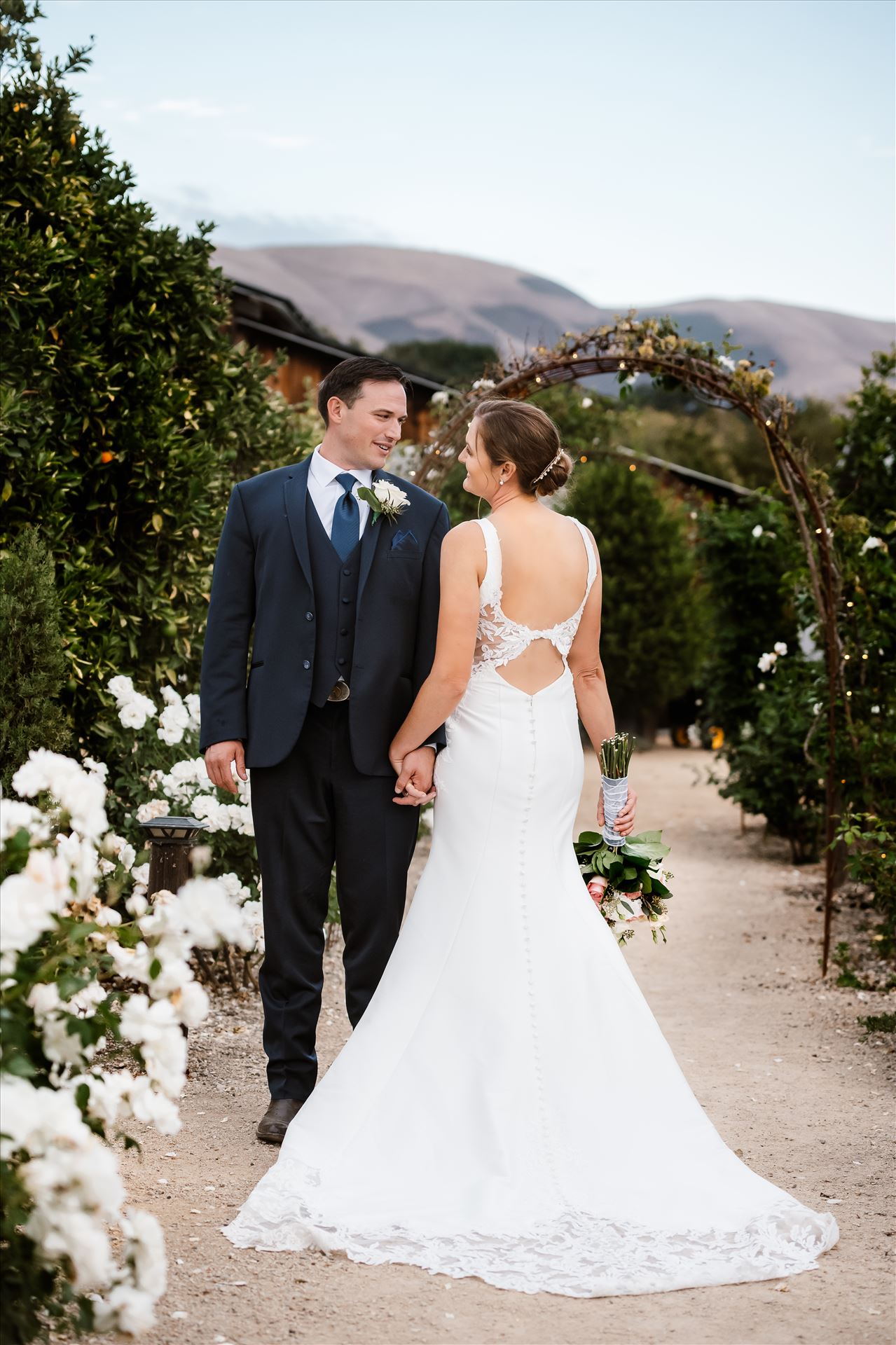 BG Final--42.jpg Dana Powers House and Barn Nipomo, California in San Luis Obispo County by Mirror's Edge Photography.  Amazing venue  in Downtown San Luis Obispo. Country Bride and Groom in rose garden. by Sarah Williams