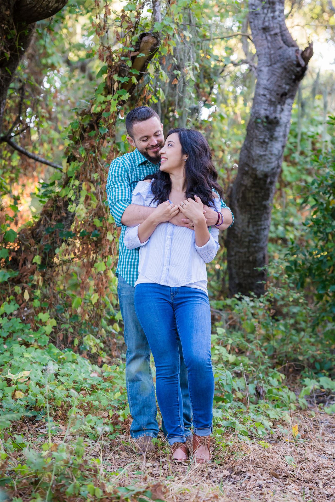 Cinthya and Carlos 52 Los Osos State Park Reserve Engagement Photography and Wedding Photography by Mirror's Edge Photography.  Romantic hug couple by Sarah Williams