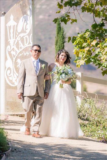 Maryanne and Michael at Madonna Inn 037 - Mirror\u0027s Edge Photography captures Maryanne and Michael\u0027s magical wedding in the Secret Garden at the iconic Madonna Inn in San Luis Obispo, California. Bride and father enter the Secret Garden