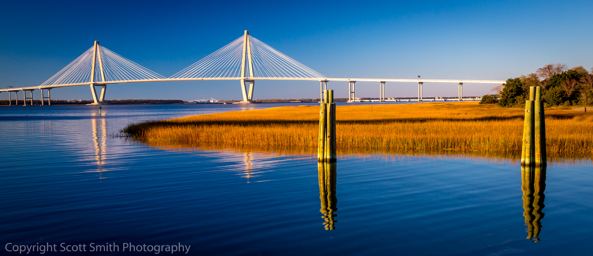 Arthur Ravenel Jr. Bridge and Charleston Bay  by Scott Smith Photos