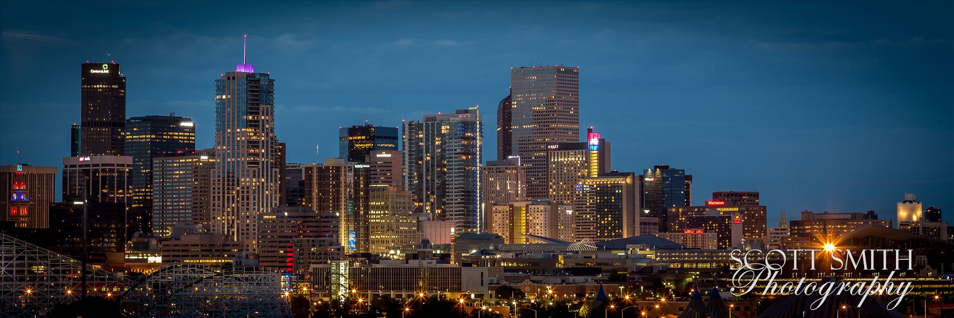Denver at Night The Denver skyline as seen from Mile High Stadium. by Scott Smith Photos