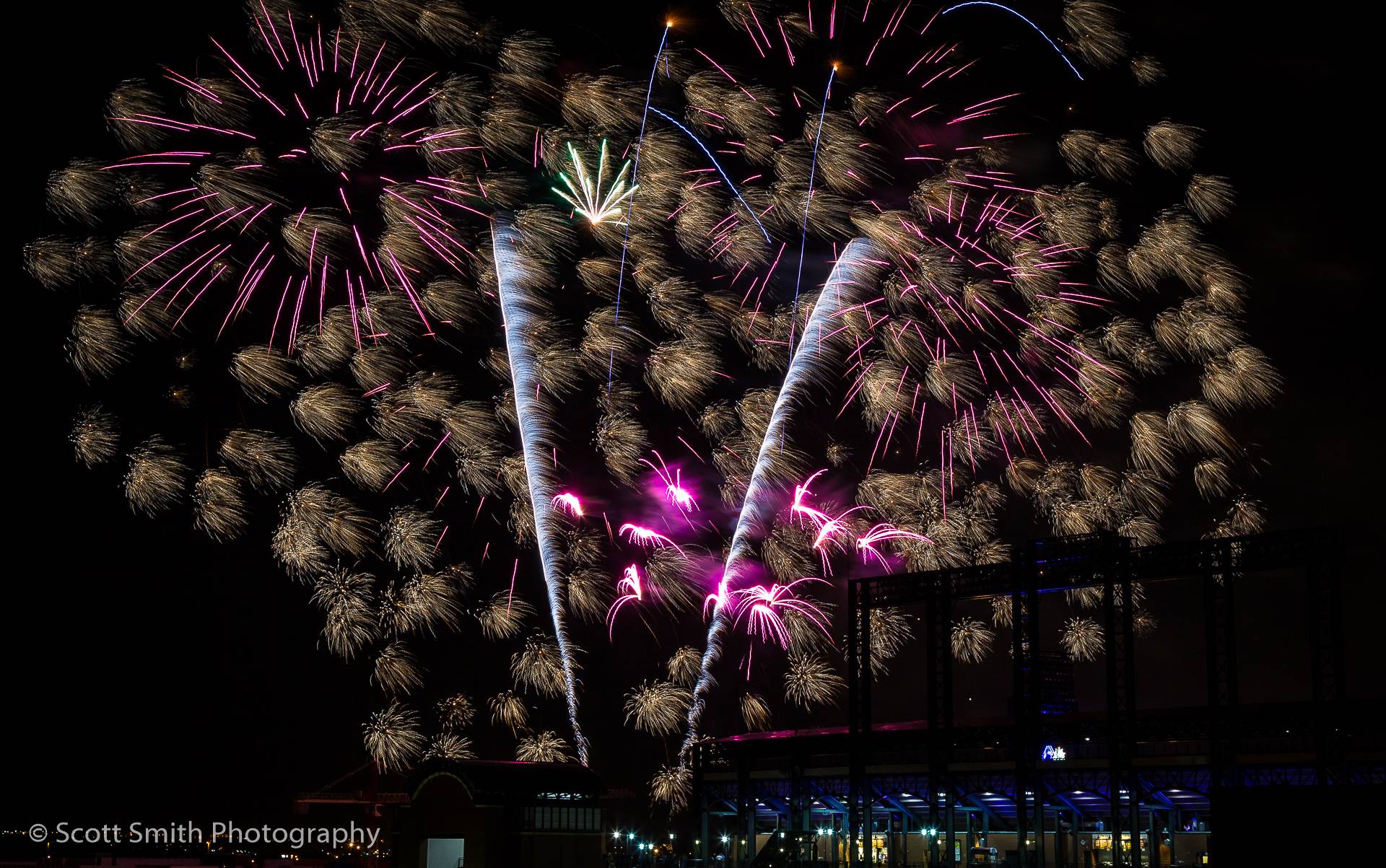Fireworks over Coors Field 4 Fourth of July fireworks over Coors Field after a Colorado Rockies game. by Scott Smith Photos