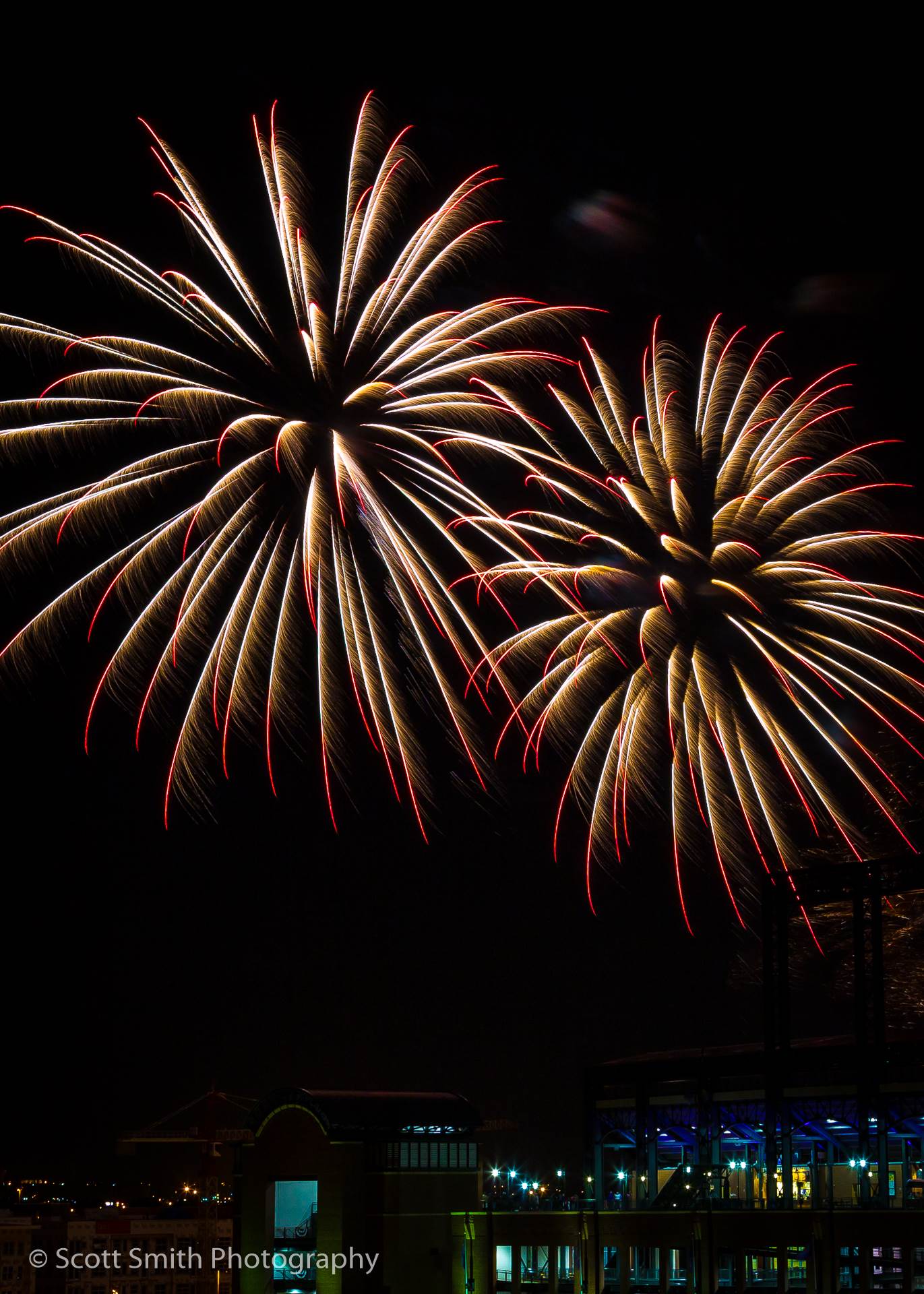 Fireworks over Coors Field 2  by Scott Smith Photos
