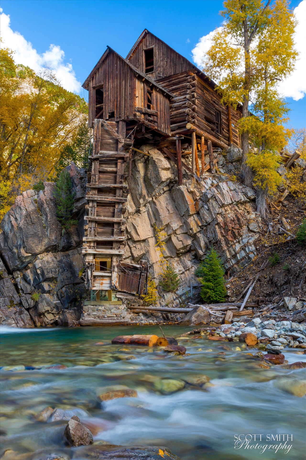 Crystal Mill, Colorado 09 The Crystal Mill, or the Old Mill is an 1892 wooden powerhouse located on an outcrop above the Crystal River in Crystal, Colorado by Scott Smith Photos