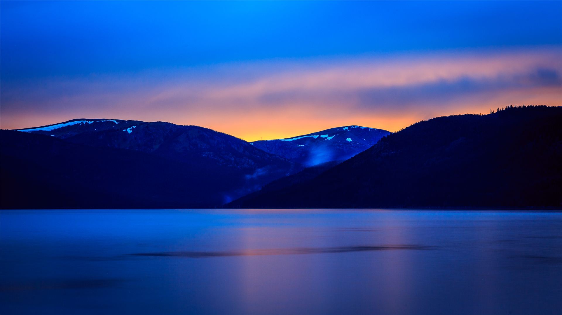 Sunset on Turquoise I Sunset on the calm protected waters of Turqouise Lake, Leadville Colorado. by Scott Smith Photos