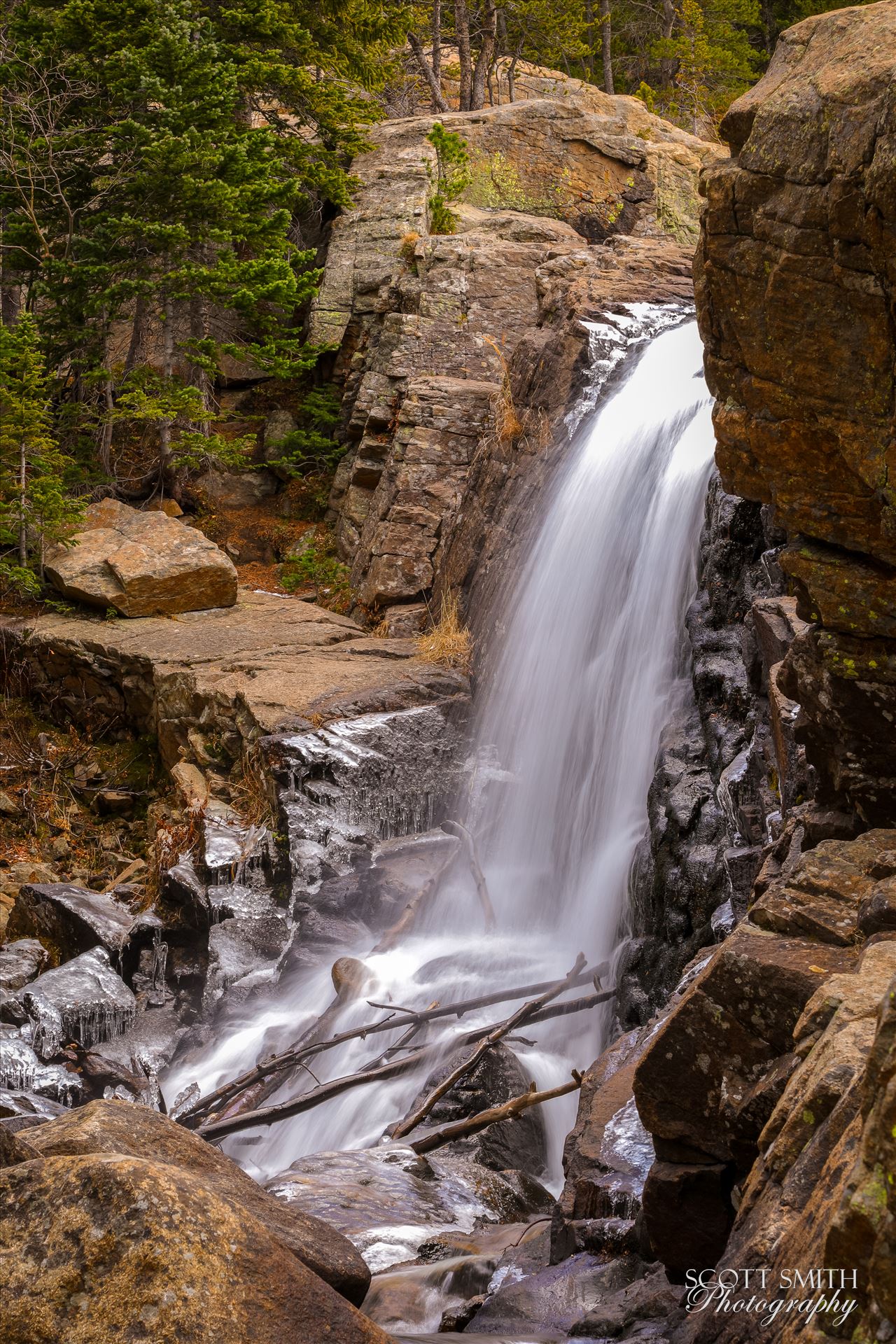 Alberta Falls, Rocky Mountain National Park No 4 As winter approaches and the temperature starts to drop, ice formations start to appear around Alberta Falls. by Scott Smith Photos
