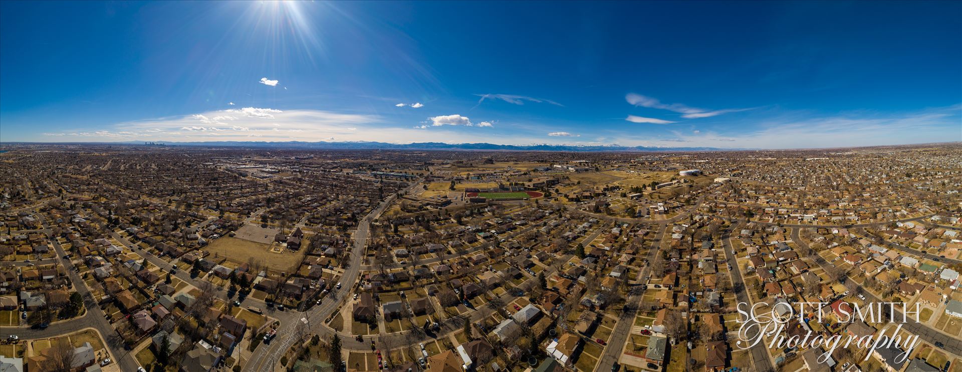 Panoramic aerial shot of Thornton, Colorado A panoramic aerial photo of Thornton, Colorado, made up of 21 separate photos. by Scott Smith Photos