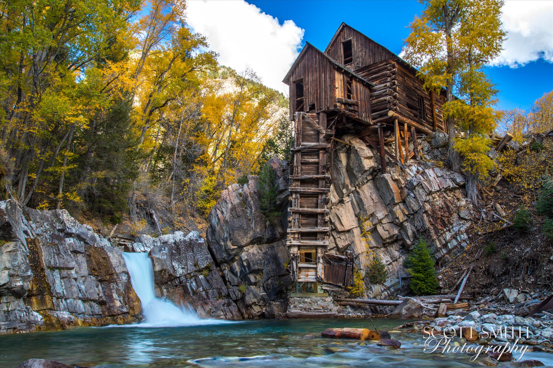 Crystal Mill, Colorado 07 The Crystal Mill, or the Old Mill is an 1892 wooden powerhouse located on an outcrop above the Crystal River in Crystal, Colorado by Scott Smith Photos