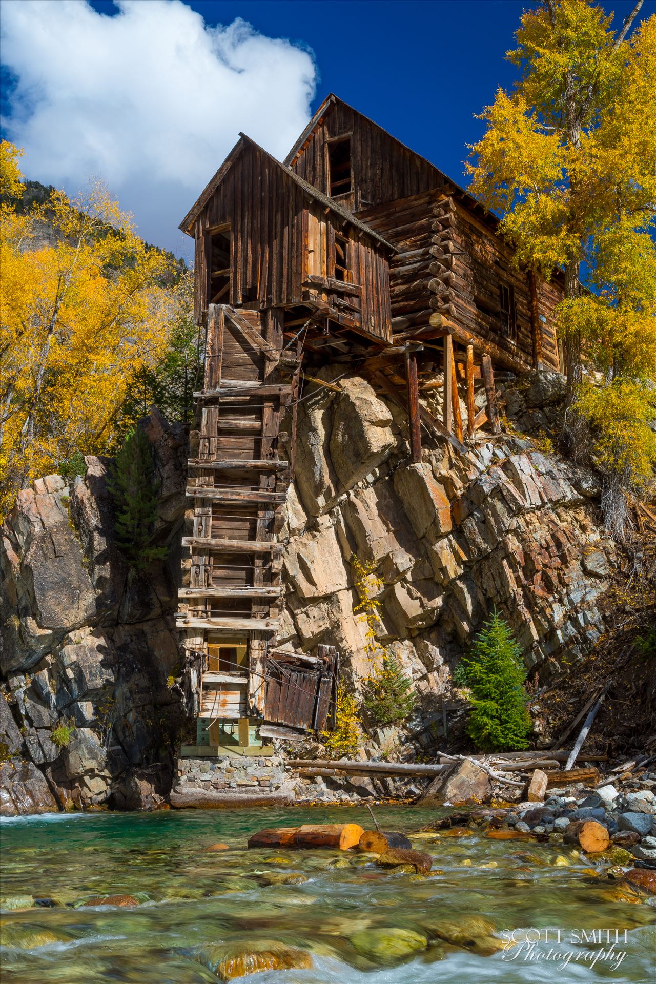 Crystal Mill, Colorado 06 The Crystal Mill, or the Old Mill is an 1892 wooden powerhouse located on an outcrop above the Crystal River in Crystal, Colorado by Scott Smith Photos
