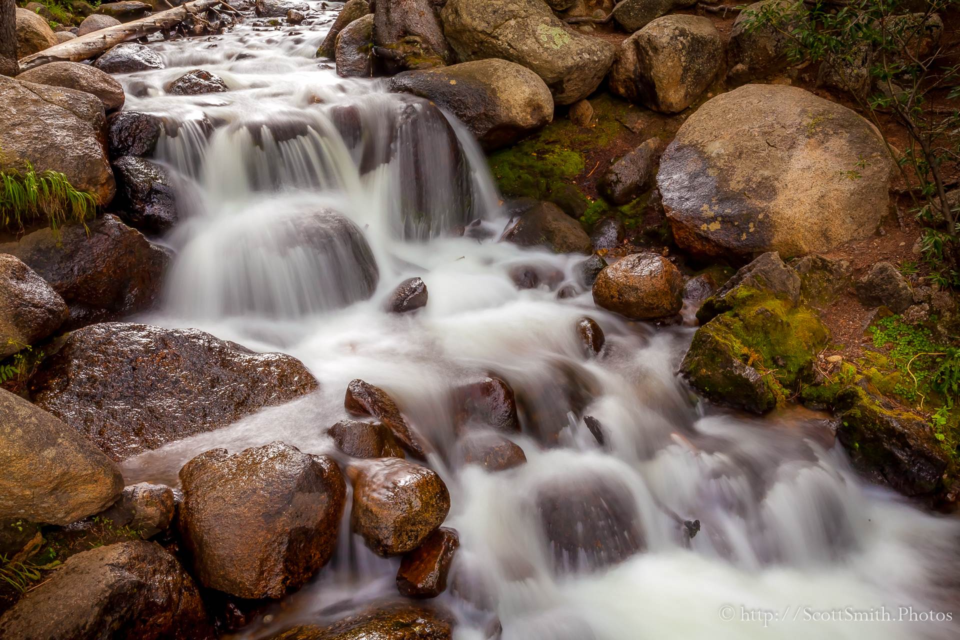 Mt Evans Waterfall A small stream trickles down the side of the mountain. by Scott Smith Photos