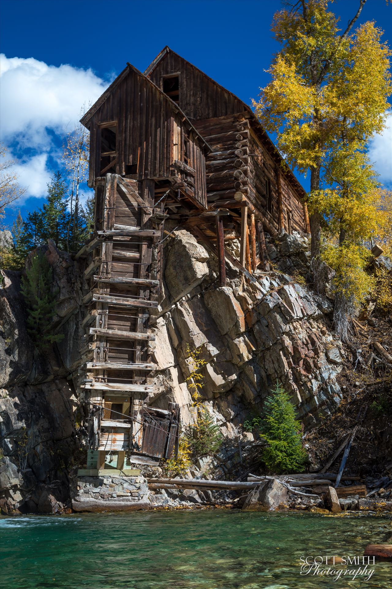 Crystal Mill, Colorado 05 The Crystal Mill, or the Old Mill is an 1892 wooden powerhouse located on an outcrop above the Crystal River in Crystal, Colorado by Scott Smith Photos